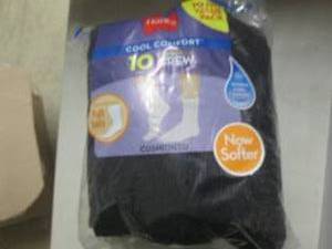 lot 127 image: 10 pr Hanes Comfort Crew Socks Size...