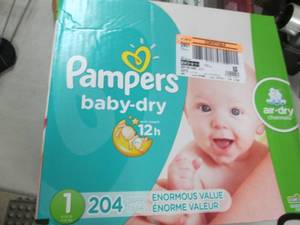 lot 177 image: 204 ct Pampers Size 1 Diapers...