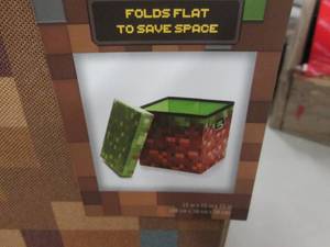 lot 179 image: Minecraft Grass Block Storage Bin...