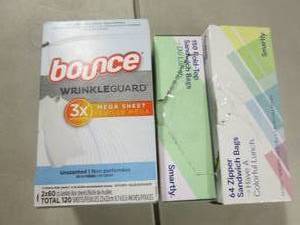 lot 225 image: Bounce, Sandwich Bags...