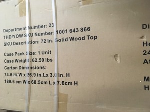 Husky 72 in. Solid Wood Top for 6 ft. Solid Wood Top Workbench not used