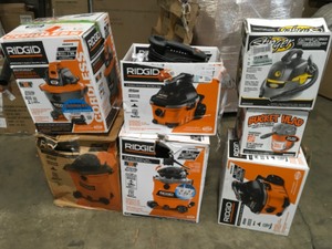 Pallet with assorted Husky Shop Vacs various models and conditions see pictures