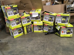 Pallet with Ryobi 2 Cycle gas Backpack blowers not inspected see pictures