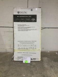 Delta Classic 400 36 in. x 36 in. x 74 in. 3-Piece Direct-to-Stud Alcove Shower Surround in White Open box see pics Complete