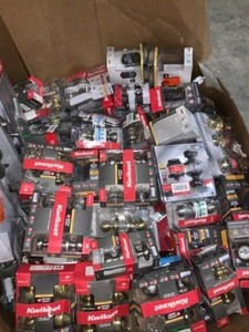 Gaylord Full of Door Hardware , assorted styles and conditions, some in like new condition some missing pcs review pictures