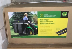 John Deere 48 in. Twin Bagger for 100 Series Tractors and John Deere 42 in. Twin Bagger for 100 Series Tractors Riding Lawn Mower Bag not used