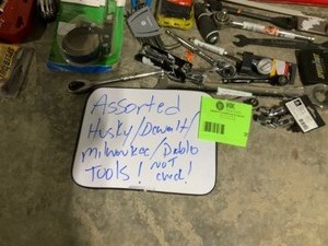 Assorted lot with husky Milwaukee  dewalt ridgid tools See pics