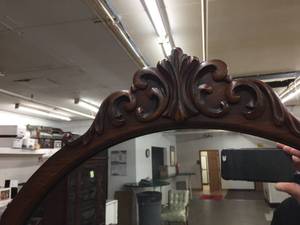 1920s Carved Walnut Dresser With Mirror