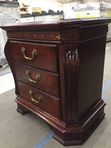 Ornate Three Drawer Night Stand