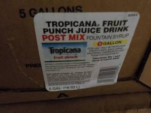 lot 284 image: 2 - 5 gallon  Tropicana Fruit Punch...