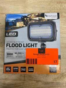lot 17 image: NEWHOUSE LIGHTING 30-Watt Bronze Outdoor Integrated LED Landscape Weatherproof Wall Wash Flood Light with Adjustable Mounting Bracket