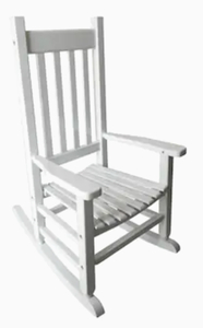 lot 20 image: STYLE SELECTIONS Childrens White Wood Rocking Chair(s) with Slat Seat