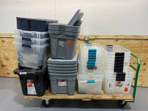 lot 24 image: Lot of Storage Bins (various sizes and brands)