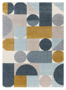 lot 29 image: WELL WOVEN Ruby Dede Geometric MidCentury Modern Blue 3 ft. 11 x 5 ft. 3 in. Area Rug