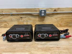 lot 38 image: SCHUMACHER Lot of 2-  Battery Extender 12-Volt, 80 Amp Engine Start, 20 Amp ChargersMaintainers