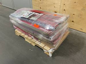 lot 112 image: HUSKY Lot of 4-  Red 5-Tier Heavy Duty Steel Garage Storage Shelving (48 in. W x 78 in. H x 24 in. D)