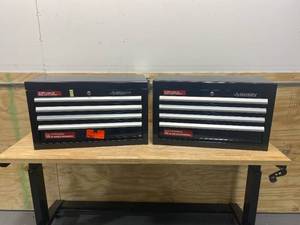 lot 113 image: HUSKY Lot of 2-  26 in. W 4-Drawer Tool Chests in Gloss Black