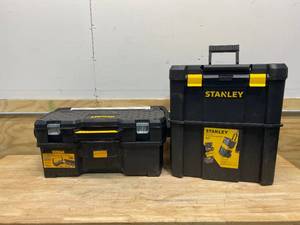 lot 116 image: DEWALT 24 in. 2-in-1 Tote with Removable Power Tool Case and STANLEY Detachable Mobile Work Box