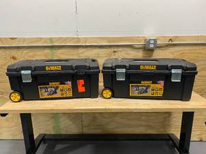 lot 117 image: DEWALT Lot of 2-  28 in. 12 Gal. Mobile Tool Boxs
