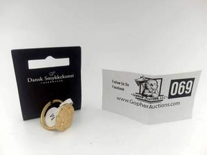 lot 069 image: 2 Exclusive Dansk Copenhagen Gold Plated Adjustable Rings, New with Tags