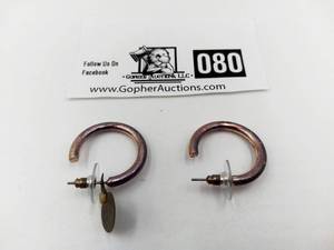 lot 081 image: Hand-Crafted Artisan Brass Earrings, Brand New ($80 Value)