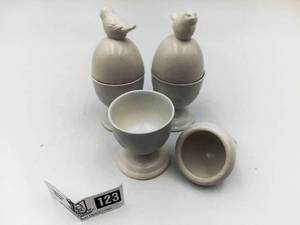 lot 123 image: Porcelain Egg Holders