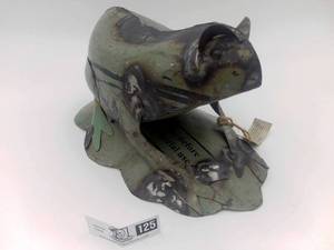 lot 125 image: Home Art and Crafted Steel Frog Sculpture