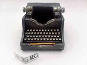 lot 128 image: Cast Iron Miniature Typewriter and Aldaine Wax Seal Kit Letter