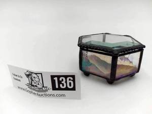lot 136 image: J. Devlin Hand-Crafted Glass Box and Holder