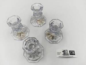 lot 178 image: Cambridge Crystal 3 Candle Holders