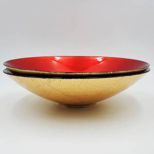 lot 205 image: Tag LTD Red and Gold Leafed Bowls