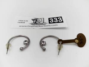 lot 333 image: Crystal and Steel Earrings, Brand New($35 Value)