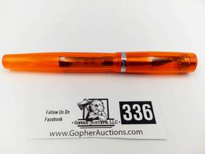 lot 336 image: Monteverde Artista Fountain Pen - Orange Acrylic, Medium Steel Nib ($60 Value)