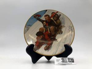 lot 061 image: Norman Rockwell- Joy UnconfirmedDownhill Daring- Christmas by Royal Devon-Limited Edition (Valued  $60)