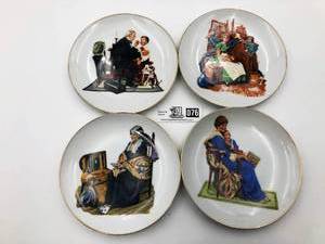 lot 076 image: Norman Rockwell Inspired Set of 4 Plates - Museum Collections-Limited Edition (Valued  $50)