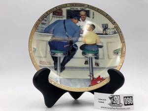 lot 096 image: Norman Rockwell the Runaway Collector Plate (Valued  $65)