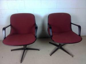 2 Maroon Office Meeting Chairs