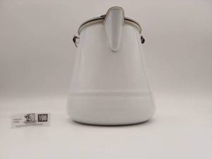 lot 196 image: Vintage 1920s White and Black Trim Enamelware Pot Set