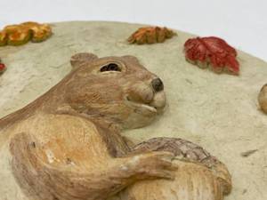 lot 051 image: Adorable Squirrel Relief Hanging and Mirrored  Tray