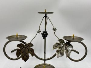 lot 052 image: Brass Leaf Candle Holder