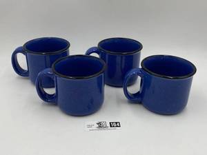lot 164 image: 4 Vintage Blue Mugs