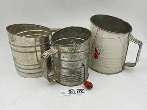 lot 220 image: Vintage Flour Sifters