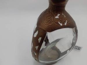 lot 097 image: Beautiful Vintage Metal and Glass Bottle