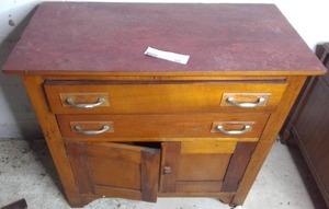 lot 204 image: Wooden Side TableWith Cabinets