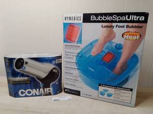 lot 149 image: Conair Hair Dyer & Homedics Bubble Spa