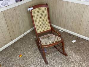 lot 214 image: Vintage Cane Rocking Chair