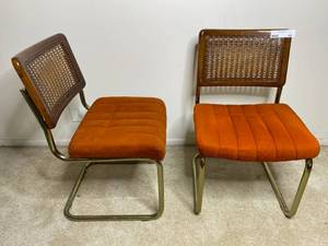 lot 240 image: Chromecraft Cane Back Chairs (Valued $450)