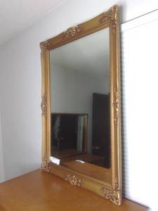 lot 18 image: 30x42 Ornate Antique Gold Framed Mirror