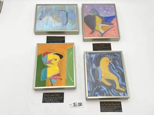 4 Original Alvaro Cardona Hine Bird Paintings