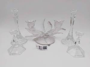 Vintage Cut Crystal Candlestick Set